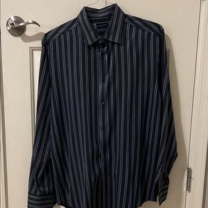 Classic Dark Grey Striped Men's Shirt